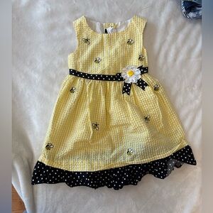 Counting Daisies gingham dress 3T bees summer dress